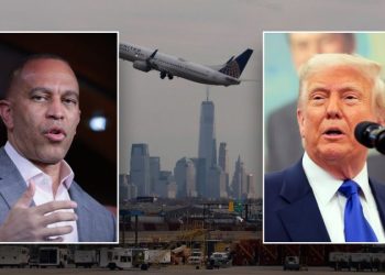 Hakeem Jeffries blames Trump for Newark Airport chaos, accuses White House of ‘breaking the FAA’
