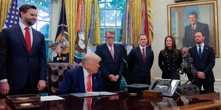 Trump inks trade deal with UK, previews China trade negotiations during 16th week in office