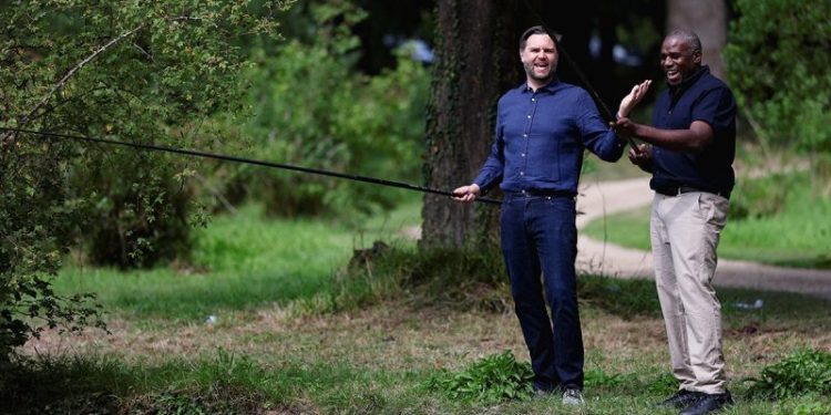 DNC rips JD Vance for fishing with British foreign secretary in latest bizarre attack; Republicans hit back